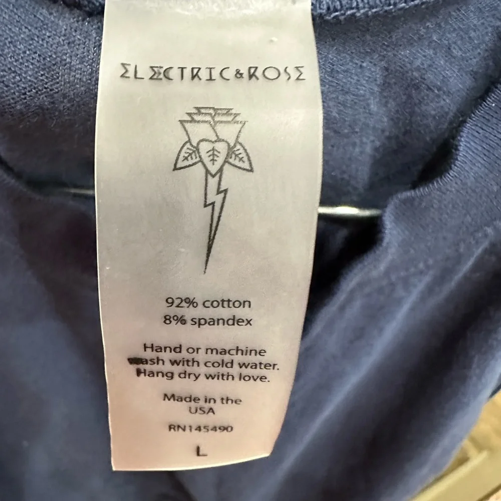 Anthropologie Electric & Rose NWOT Mock Neck Dark Blue Muscle Tank Large - Picture 11 of 12